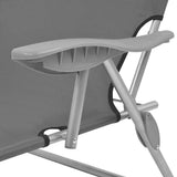 42934 Sun Lounger with Canopy Steel Grey