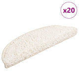 Stair Mats 20 pcs 56x17x3 cm White Half Round 3365843