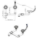 Overmount Kitchen Sink Double Basin Granite White 141677