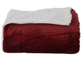 Throw Blanket Bordeaux Red 240 x 270 cm Fleece 42017004