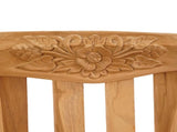 Handcarved Rose Bench 179.5 x 61 x 90 cm Solid Teak Wood 42030015