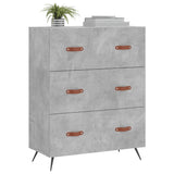 Chest of Drawers Concrete Grey 69.5x34x90 cm Engineered Wood 827824