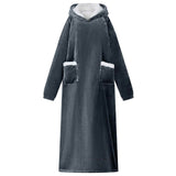 Blanket Hoodie Navy Blue M Fleece and Flannel 42017199