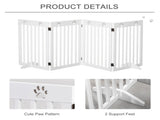 Wooden Pet Gate Foldable Freestanding Dog Safety Barrier w/ Support Feet T3398P349696