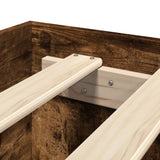 Bed Frame without Mattress Smoked Oak 120x190 cm Small Double Engineered Wood 3295517