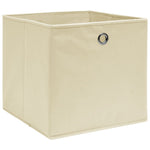 ZNTS Storage Boxes 10 pcs Cream 32x32x32 cm Fabric 288359