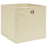 ZNTS Storage Boxes 10 pcs Cream 32x32x32 cm Fabric 288359