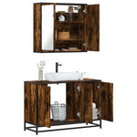 ZNTS 2 Piece Bathroom Furniture Set Smoked Oak Engineered Wood 3300892