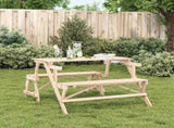 Picnic Table with Benches Solid Wood Fir 2-in-1 Convertible 4008991