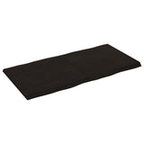 Table Top Dark Brown 120x60x cm Treated Solid Wood Live Edge 364026