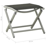 Garden Lounge Set Black and Silver Aluminium, Textilene Medium 3070644