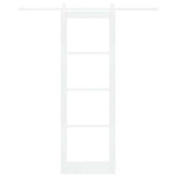 Sliding Door White 78 x 232 cm Solid Pine Wood and Glass 3332416