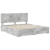 Bed Frame Concrete Grey 180 x 200 cm Engineered Wood 3412752