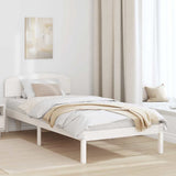 Bed Frame with Headboard White 90 x 200 cm Solid Pine Wood 872081