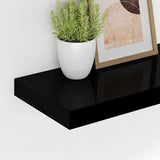 Floating Wall Shelves 4 pcs High Gloss Black 80x23.5x3.8 cm MDF 323774