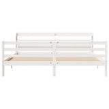 Bed Frame with Headboard without Mattress White 200x200 cm 3306693
