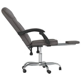 Reclining Office Chair Grey Faux Leather 349812