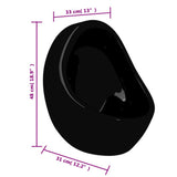 Wall Hung Urinal with Flush Valve Ceramic Black 143992