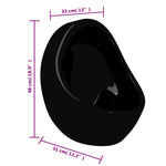 Wall Hung Urinal with Flush Valve Ceramic Black 143992