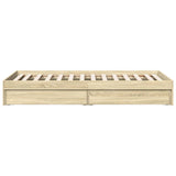 Bed Frame with Drawers without Mattress Sonoma Oak 100x200 cm 3280673