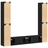 TV Cabinet Set 6 pcs Black oak Large Engineered wood 3393199