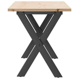 Coffee Table X-Frame 110x40x45 cm Solid Wood Pine and Steel 3282689