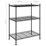 3-Tier Storage Rack 60x35x76 cm Black 150 kg 324620