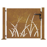 Garden Gate 100x75 cm Corten Steel Grass Design 153226