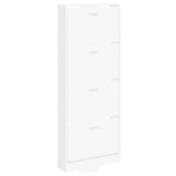 Shoe Cabinet White 59x17x150 cm Engineered Wood 342518