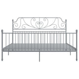 Bed Frame Grey Powder-coated metal Super King Durable Bed Frame 324858