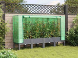 Raised Bed with Greenhouse Cover Rattan Look 160x40x140 cm 4015863