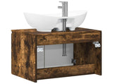 Bathroom Furniture Set Smoked Oak Engineered Wood 3404345