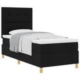 Box Spring Bed with Headboard Black 80 x 200 cm Fabric 3339576