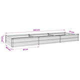 Raised Garden Bed Anthracite 240 x 80 x 24 cm Galvanised Steel 8006488