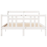 Bed Frame with Headboard without Mattress White 140x200 cm 3306711