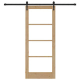 Sliding Door Natural and Black 83 x 202 cm 3332389