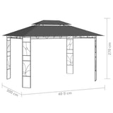 Gazebo 4x3x2.7 m Anthracite 160 g/m 313917