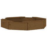 Sandbox with Seats Honey Brown Octagon Solid Wood Pine 825012