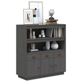 Highboard Grey 100x40x108.5 cm Solid Wood Pine 820164