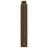 Storage Headboard with LED Brown Oak Engineered Wood 3418696