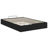 Ottoman Bed Frame Black Oak 203 x 140 x 25 cm Engineered Wood 3409230