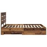 Bed Frame with Drawer Old Wood 140 x 190 cm Engineered Wood 3411978