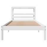 Bed Frame without Mattress White 90x190 cm Single Solid Wood Pine 3306528