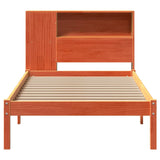 Bookcase Bed without Mattress Wax Brown 100x200 cm Solid Wood Pine 3321570