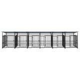 Outdoor Dog Kennel with Roof Steel 11.26 m 3124593