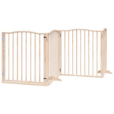 Dog Gate with Door Foldable 12 Panels 960 cm Poplar Wood 3155616
