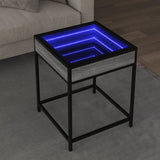 ZNTS Coffee Table with Infinity LED Grey Sonoma 40x40x51 cm 847675