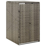 Single Wheelie Bin Shed Grey 70x80x117 cm Poly Rattan 319864