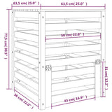 Composter 63.5x63.5x77.5 cm Solid Wood Pine 823808