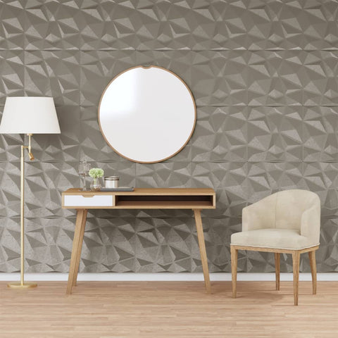 ZNTS Wall Panels 48 pcs Concrete Grey 50x50 cm XPS 12 m² Diamond 356928